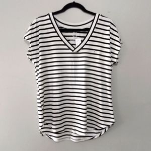 NWT MAURICES Black and White Striped Shirt